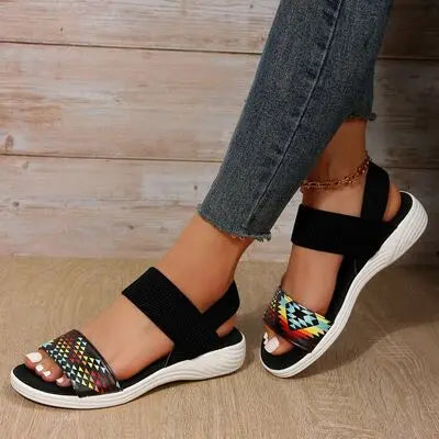 PU Leather Open Toe Low Heel Sandals - GlossiChic Collection Multicolor / 36(US5) GlossiChic Collection Shoes & Accessories