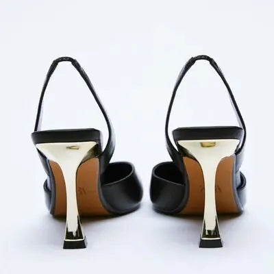 PU Leather Point Toe Stiletto Heel Pumps - GlossiChic Collection Black / 36(US5) GlossiChic Collection Shoes & Accessories