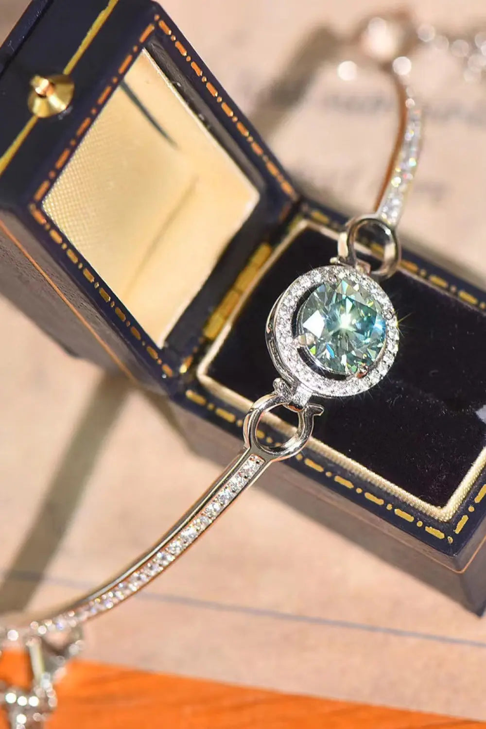 2 Carat Moissanite Platinum-Plated Bracelet - GlossiChic Collection Mint/White / One Size GlossiChic Collection jewelry
