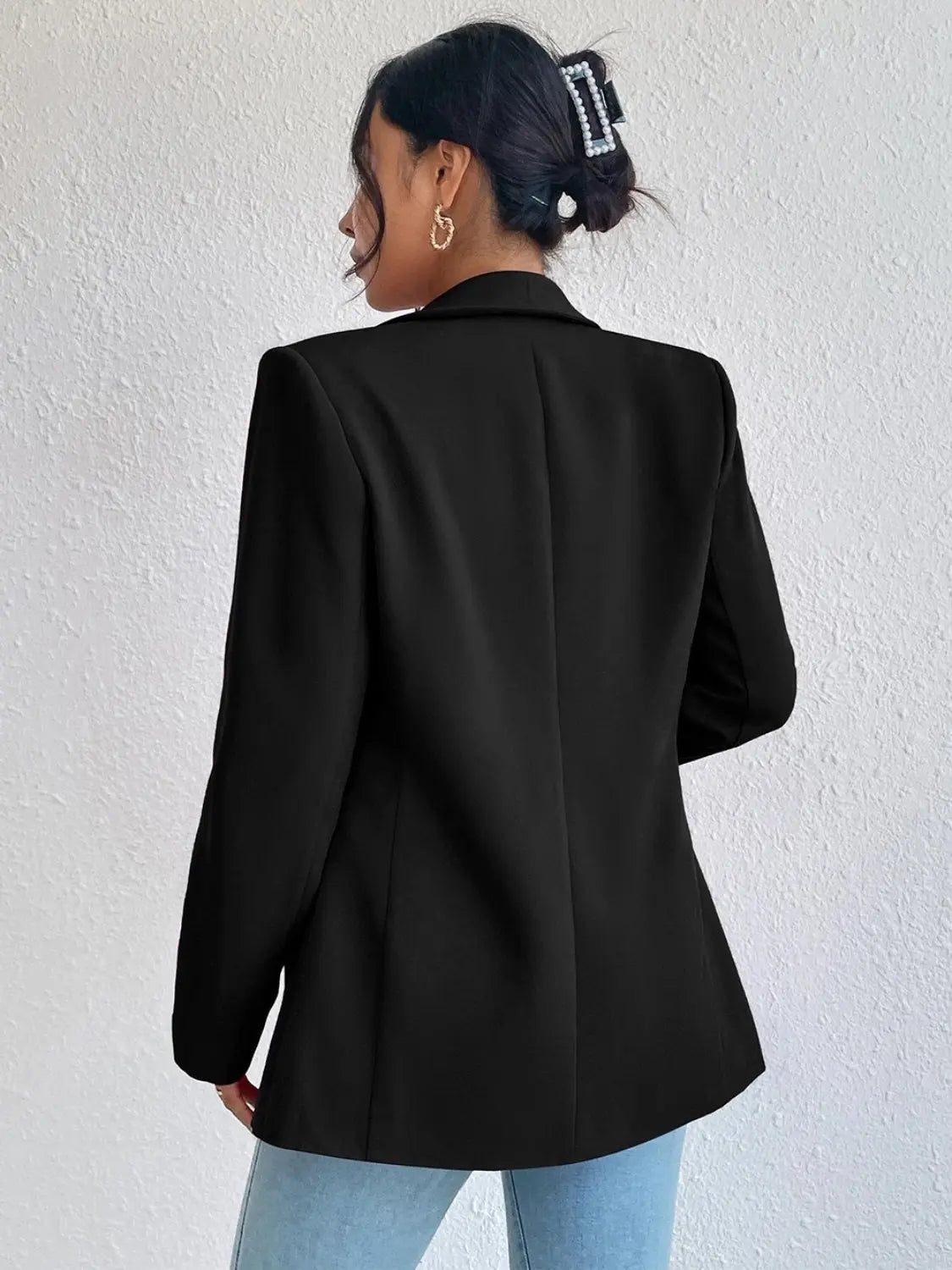 Shawl Collar Long Sleeve Blazer - GlossiChic Collection Hot Pink / S GlossiChic Collection Blazer & Cardigan