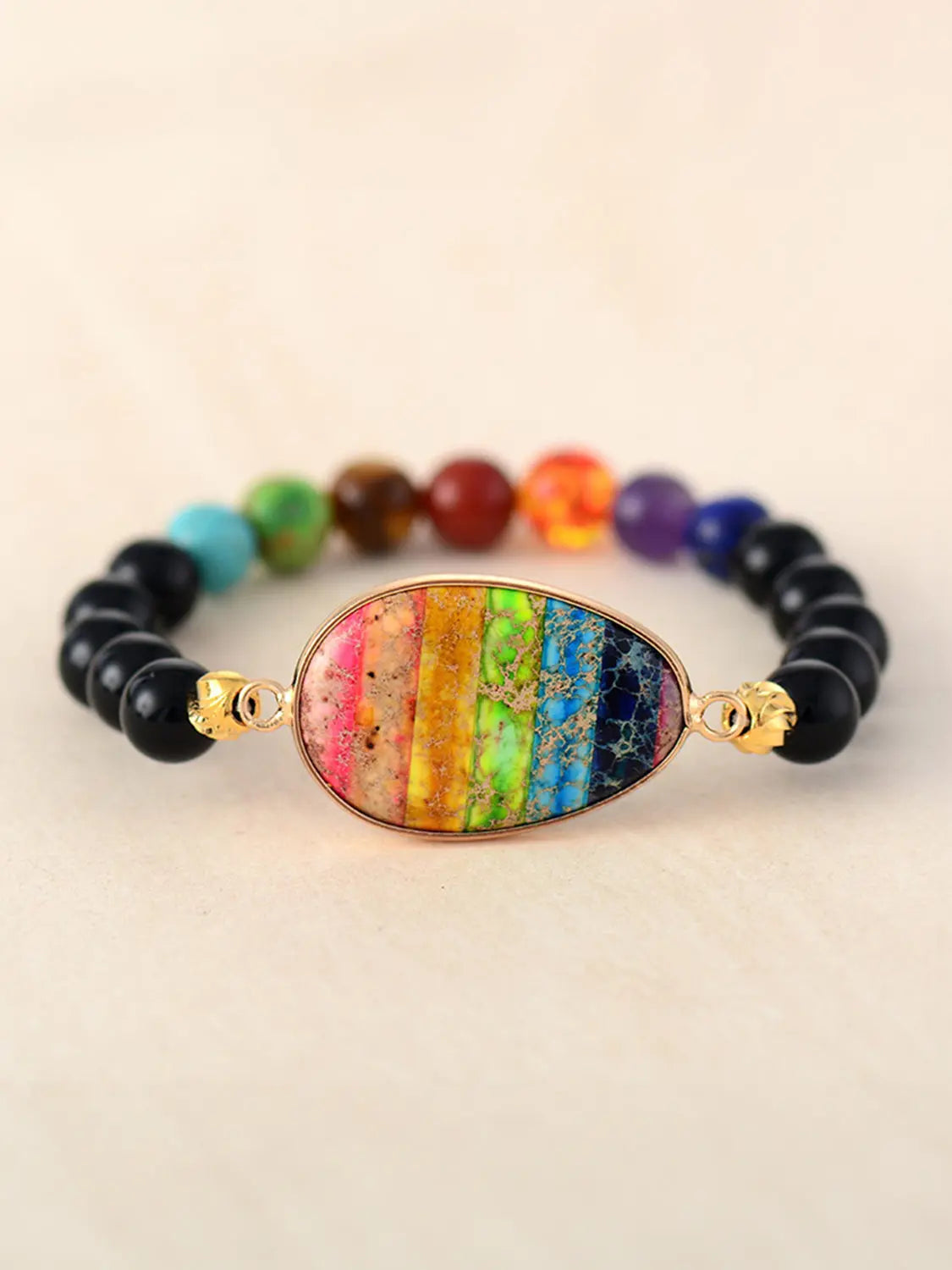 Geometrical Shape Beaded Bracelet - GlossiChic Collection Multicolor / One Size GlossiChic Collection jewelry