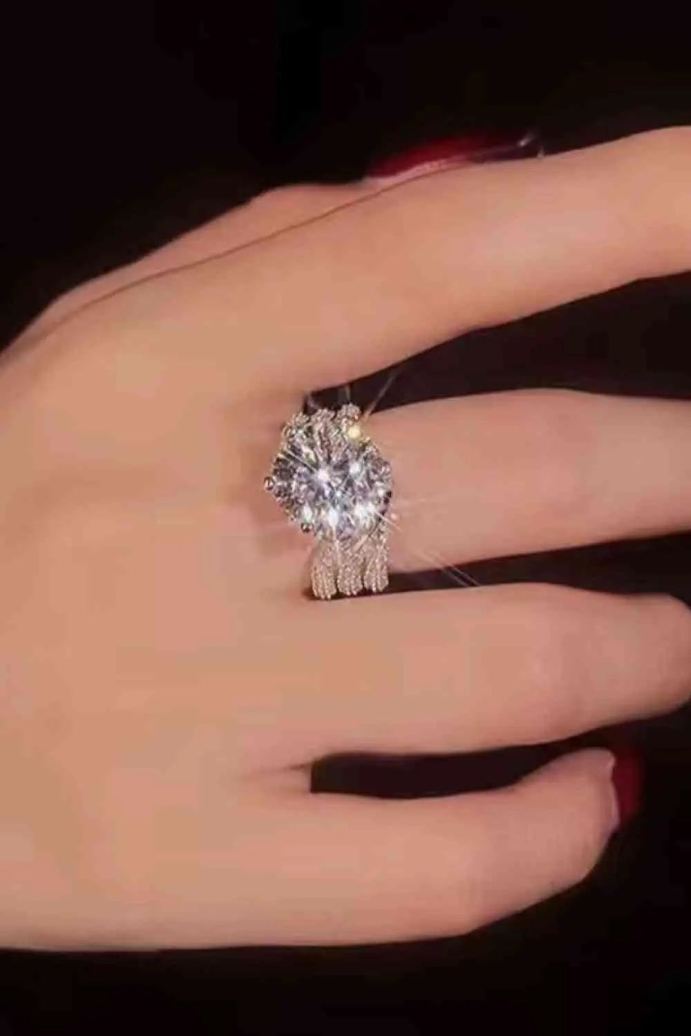 3 Carat Moissanite Three-Layer Ring - GlossiChic Collection Silver / 5 GlossiChic Collection jewelry