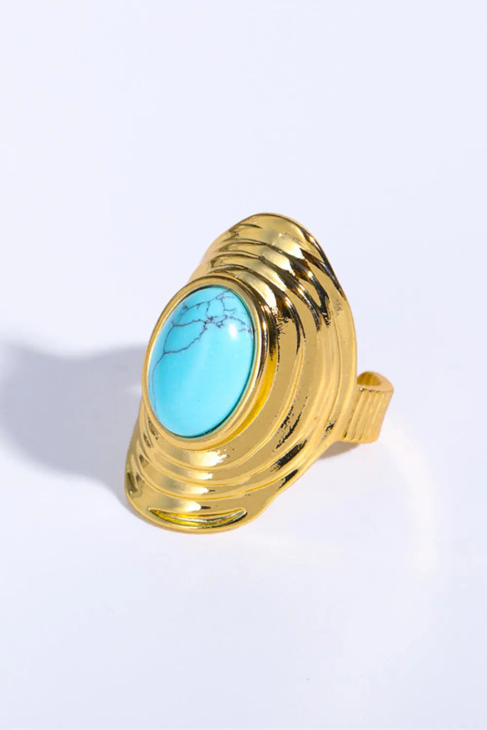 Natural Stone Copper Ring - GlossiChic Collection Pastel Blue / One Size GlossiChic Collection Rings