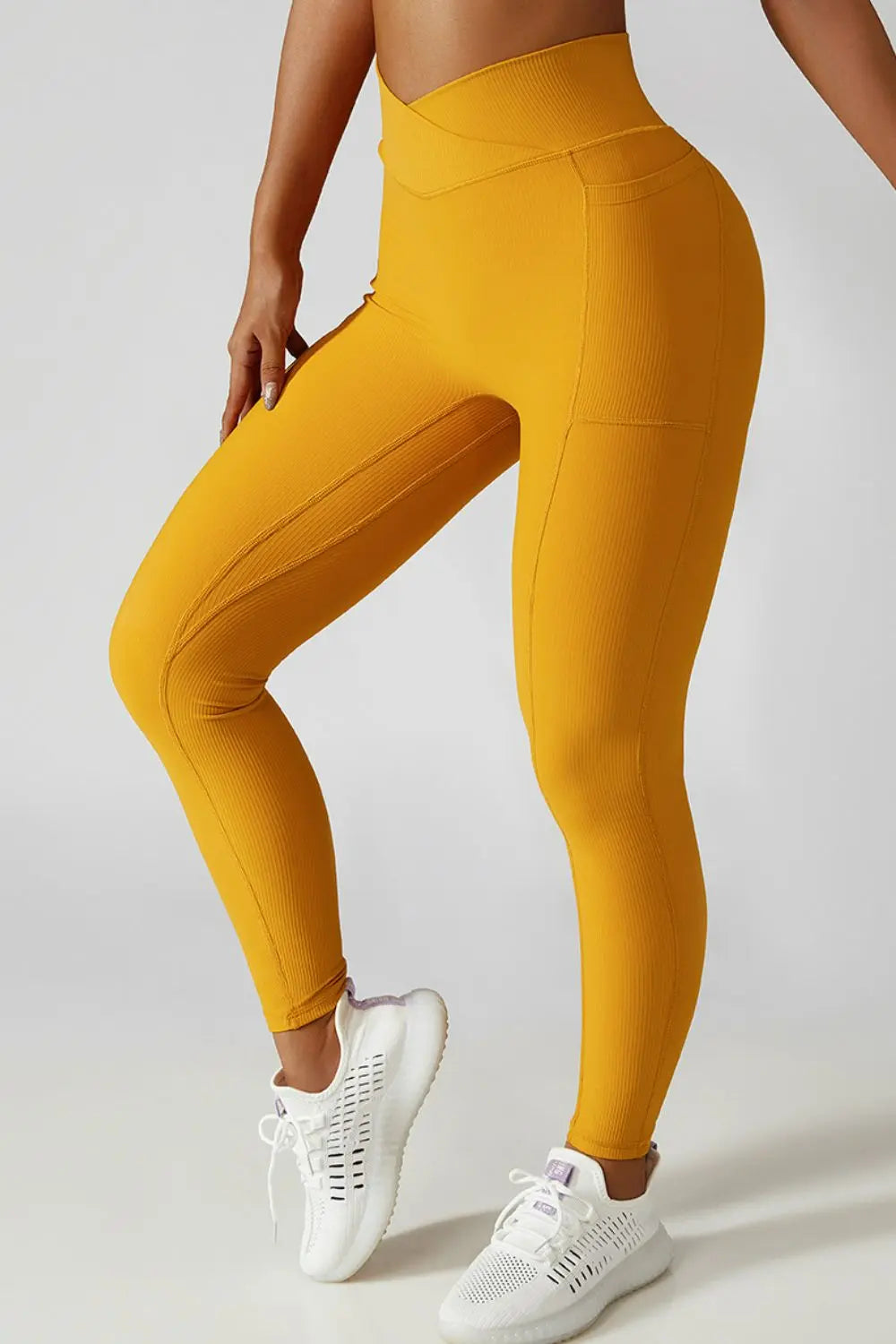 Crossover Tummy Control Waist Active Leggings - GlossiChic Collection