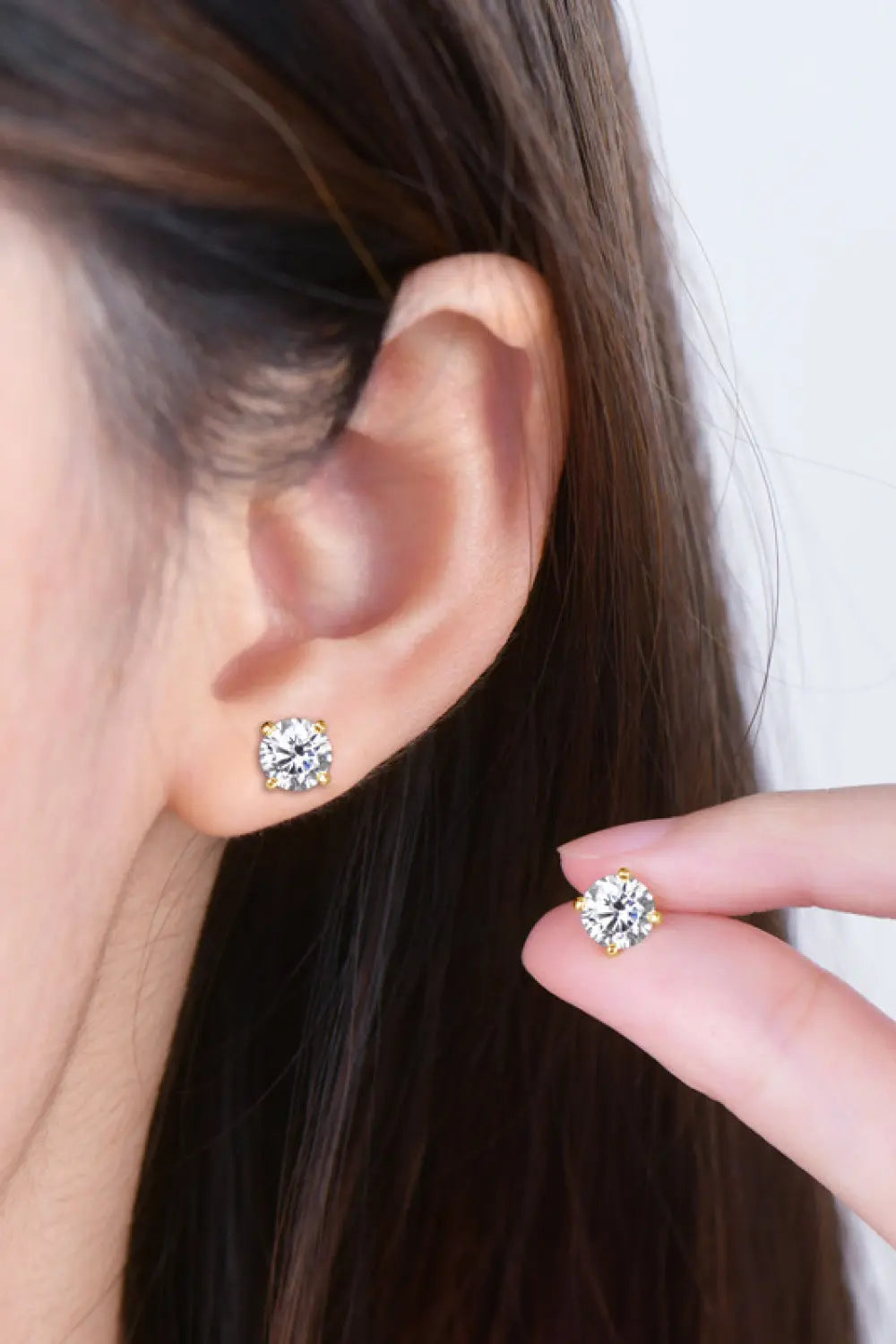 2 Carat Moissanite 925 Sterling Silver Stud Earrings - GlossiChic Collection Rose Gold / One Size GlossiChic Collection Earrings