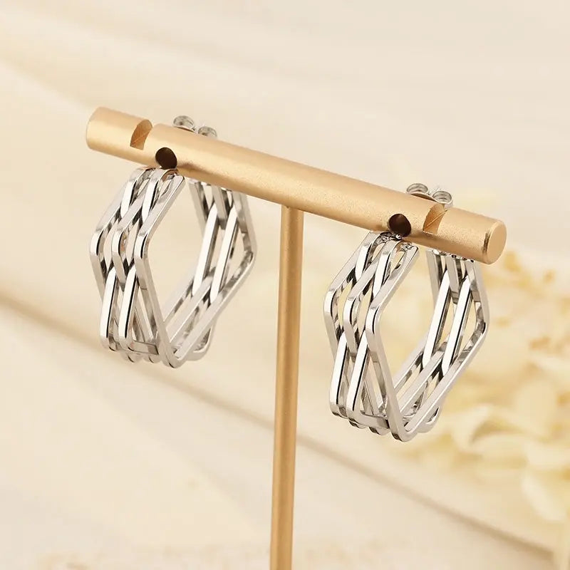 Titanium Steel Geometric Earrings Trendsi