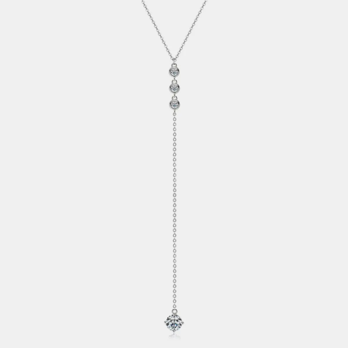 1.3 Carat Moissanite 925 Sterling Silver Drop Necklace - GlossiChic Collection