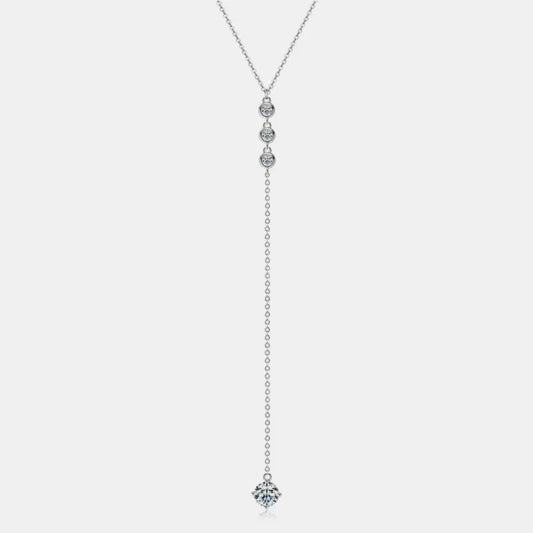 1.3 Carat Moissanite 925 Sterling Silver Drop Necklace - GlossiChic Collection