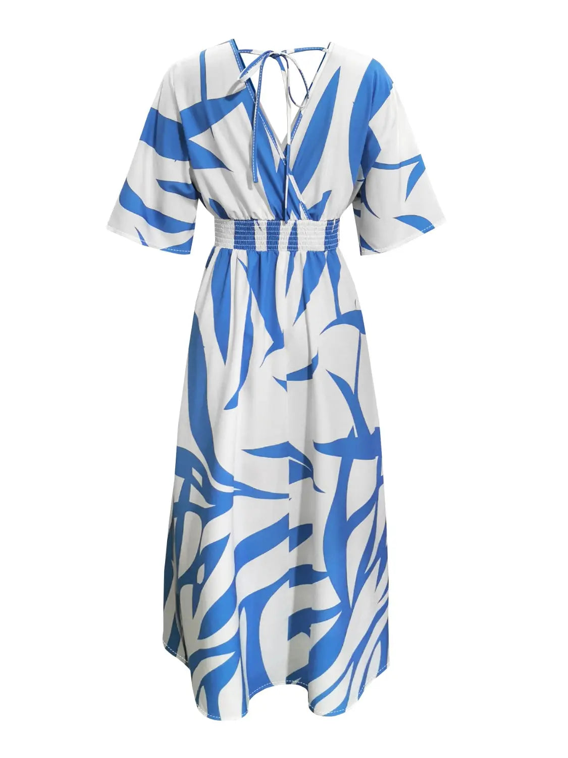 Slit Printed Surplice Maxi Dress Trendsi