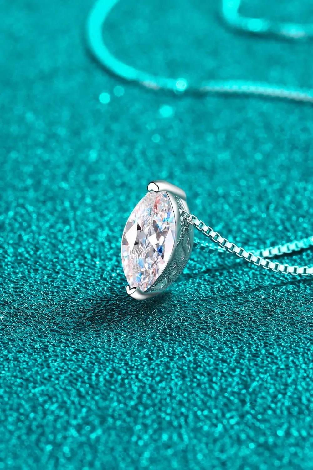 1 Carat Moissanite 925 Sterling Silver Necklace - GlossiChic Collectionjewelry