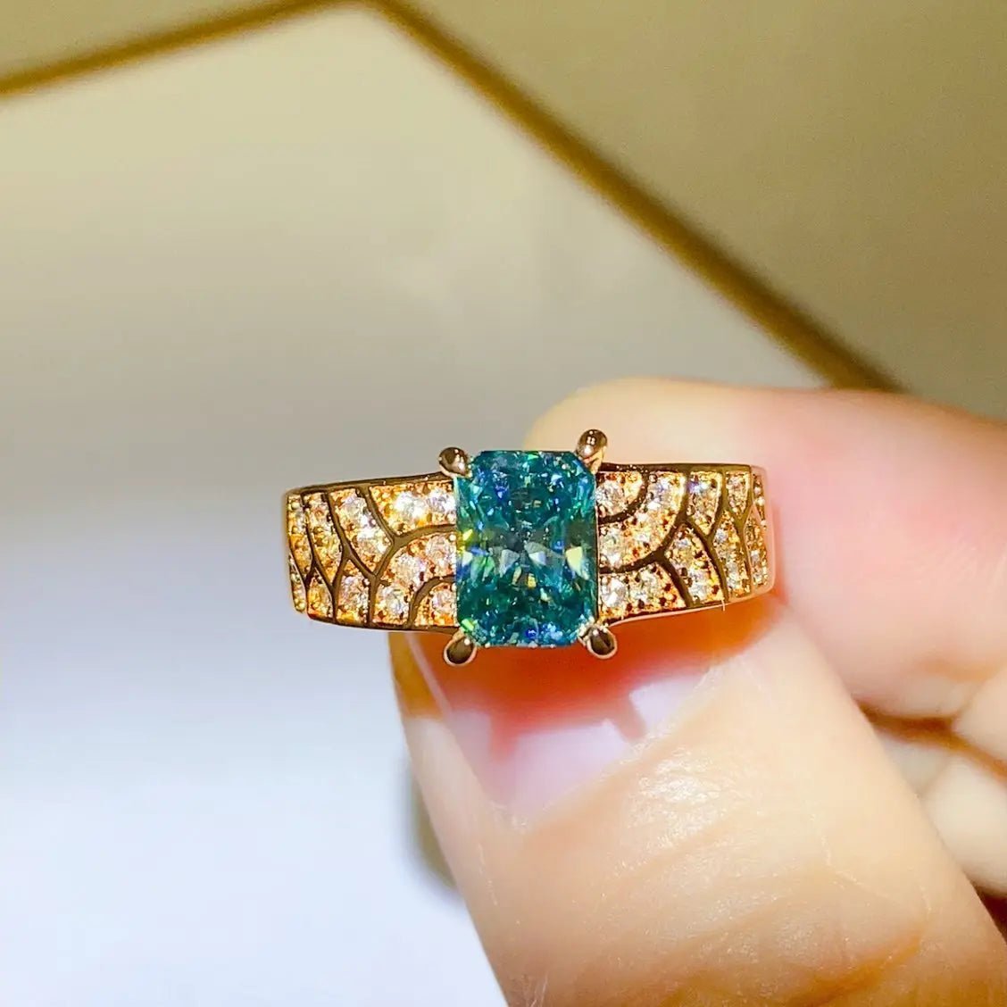 1 Carat Moissanite 925 Sterling Silver Ring - GlossiChic Collectionjewelry