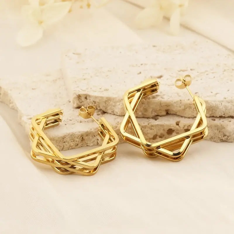 Titanium Steel Geometric Earrings Trendsi