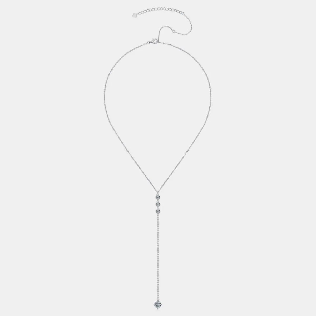 1.3 Carat Moissanite 925 Sterling Silver Drop Necklace - GlossiChic Collectionjewelry