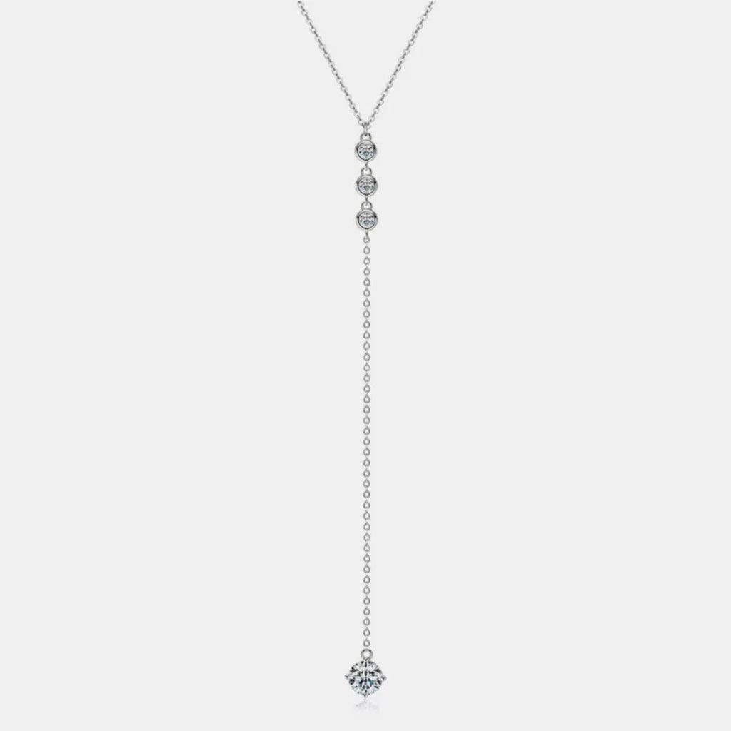 1.3 Carat Moissanite 925 Sterling Silver Drop Necklace - GlossiChic Collectionjewelry