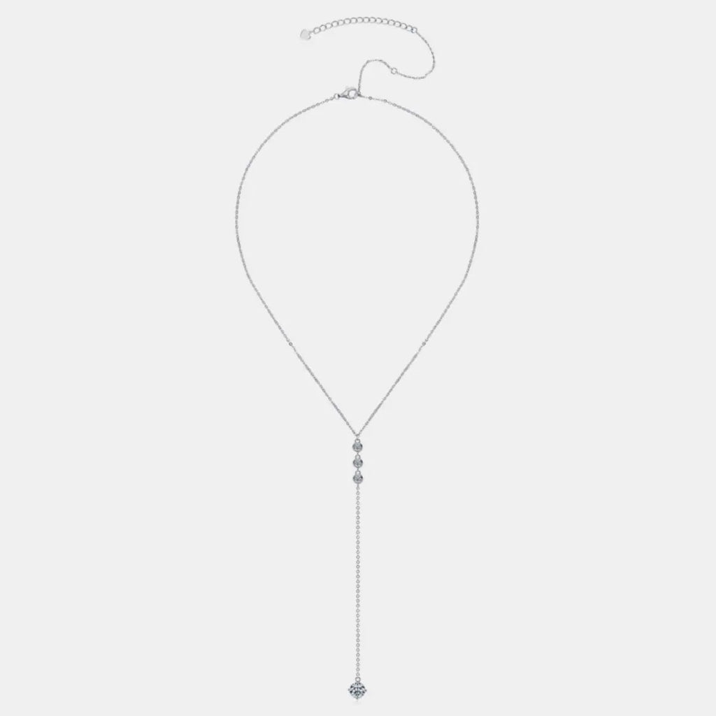1.3 Carat Moissanite 925 Sterling Silver Drop Necklace - GlossiChic Collectionjewelry