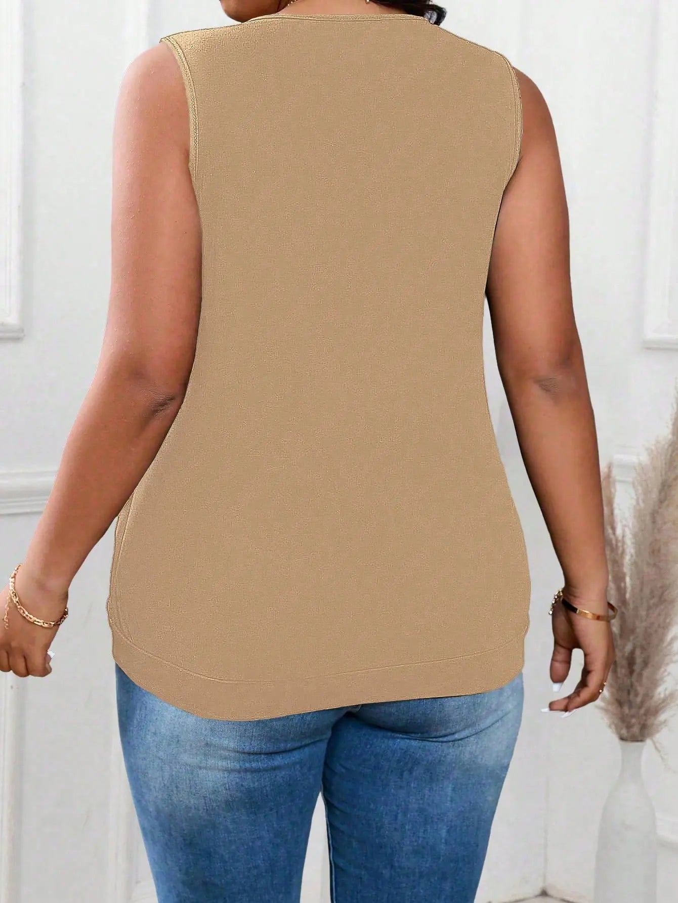 Plus Size Sequin Splice 2 In 1 Vest GlossiChic Collection