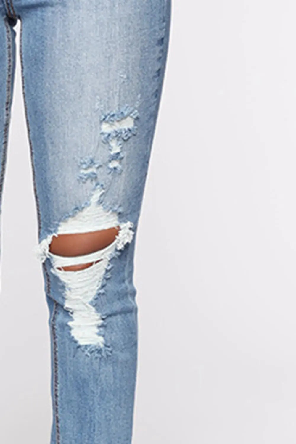 Distressed Slit Jeans Trendsi