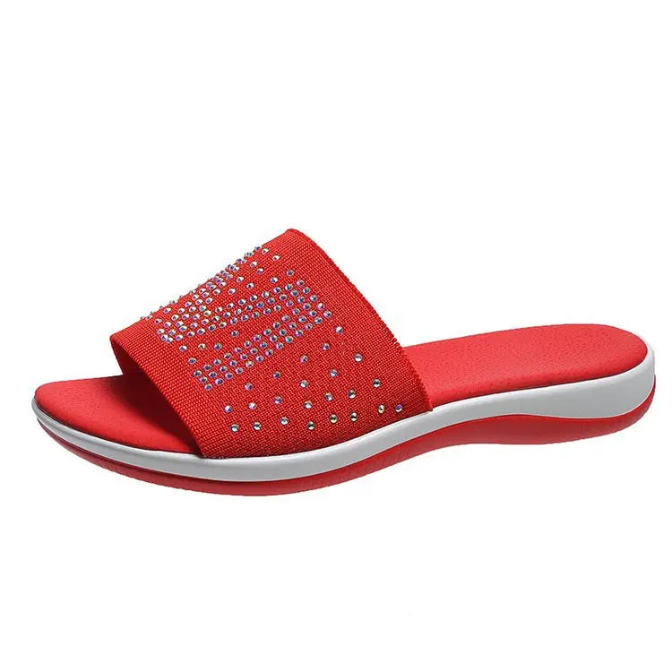 Hot Diamond Lettering Polyurethane Lightweight Platform Slippers GlossiChic Collection