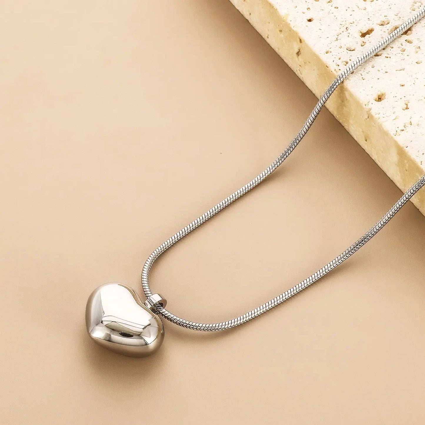 Stainless Steel Heart Pendant Necklace Trendsi