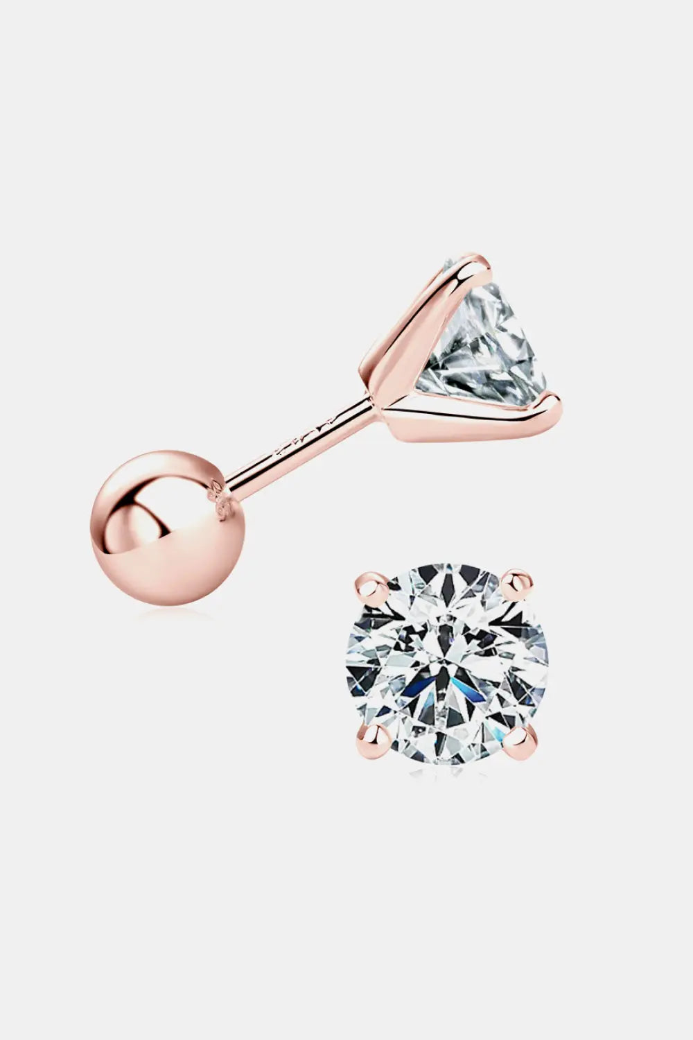 2 Carat Moissanite 925 Sterling Silver Stud Earrings - GlossiChic Collection Rose Gold / One Size GlossiChic Collection Earrings