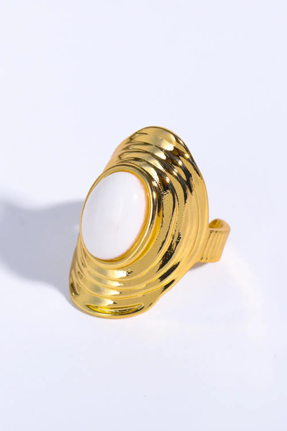 Natural Stone Copper Ring - GlossiChic Collection White / One Size GlossiChic Collection Rings