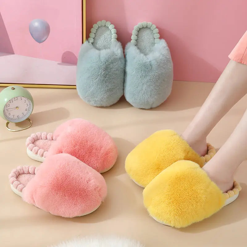 Fashionable Big Head Plush Slippers - GlossiChic Collection