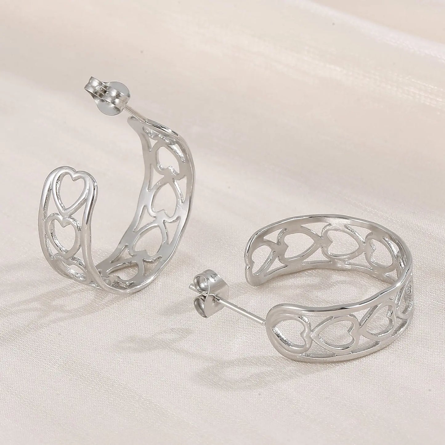 Stainless Steel C-Hoop Earrings Trendsi