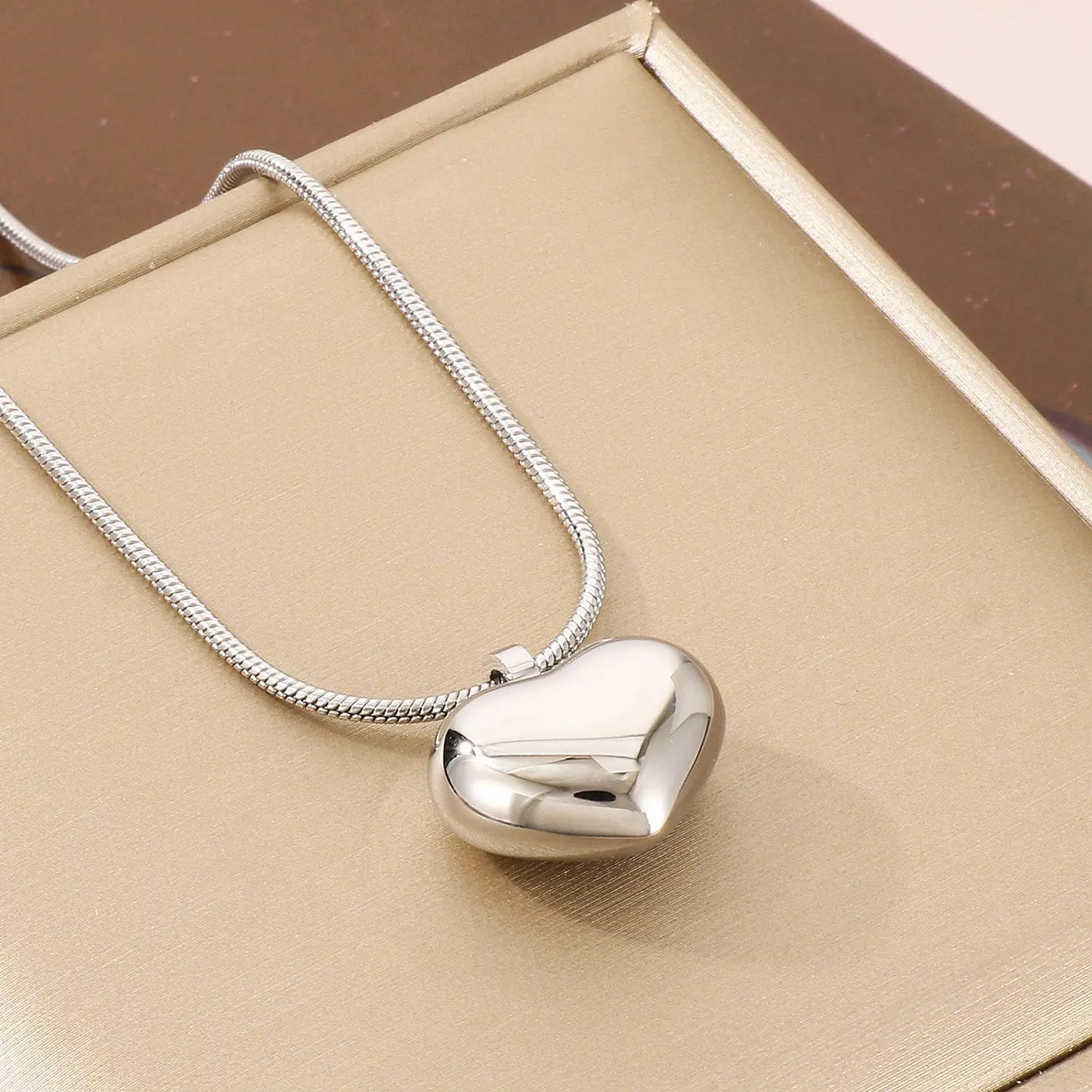 Stainless Steel Heart Pendant Necklace Trendsi