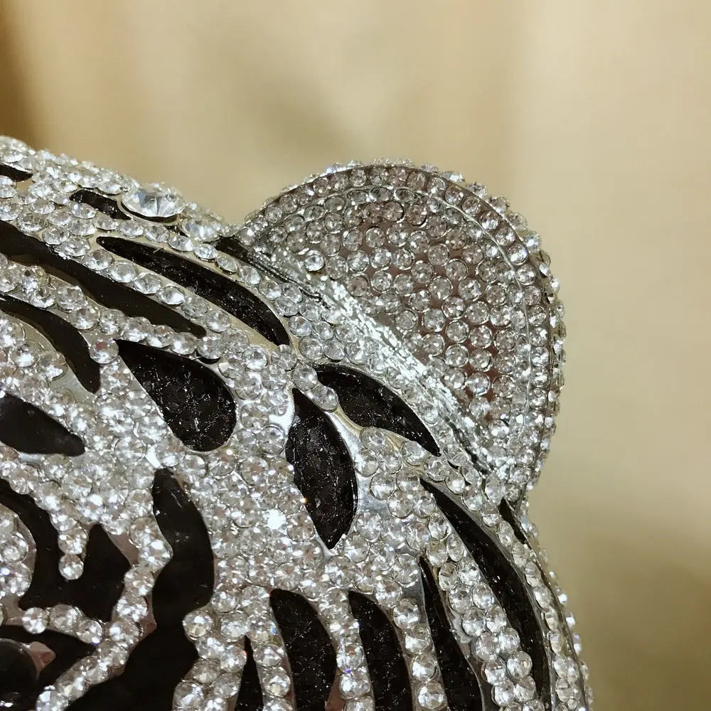 Tiger Crystal Diamonds Handbag - GlossiChic Collection Gold GlossiChic Collection Handbags