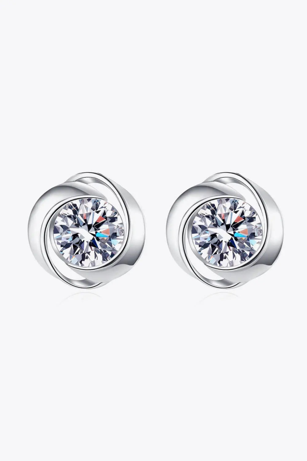 Feeling Fun Moissanite Stud Earrings - GlossiChic Collection Silver / One Size GlossiChic Collection jewelry