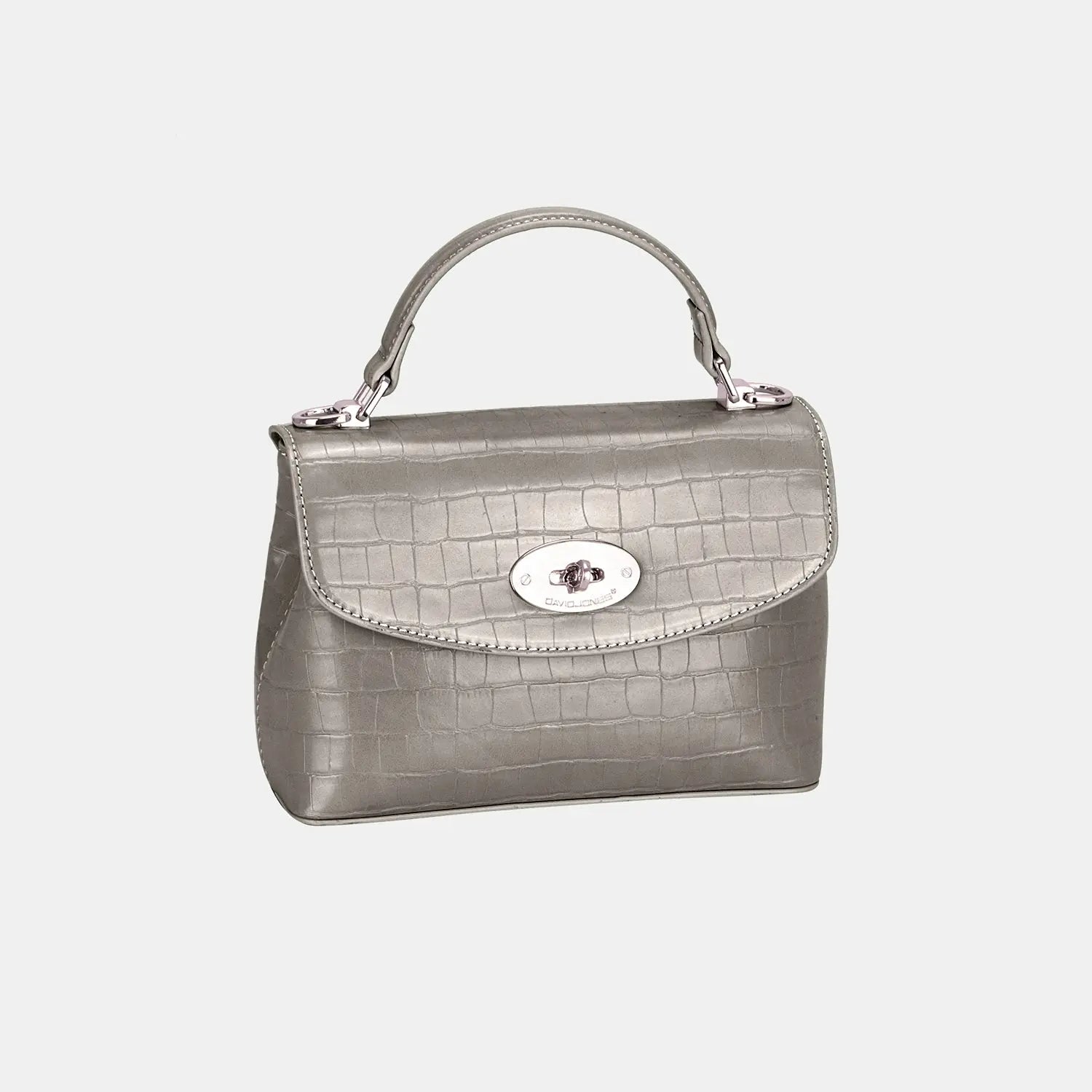 Texture PU Leather Handbag - GlossiChic Collection D.Silver / One Size GlossiChic Collection handbags