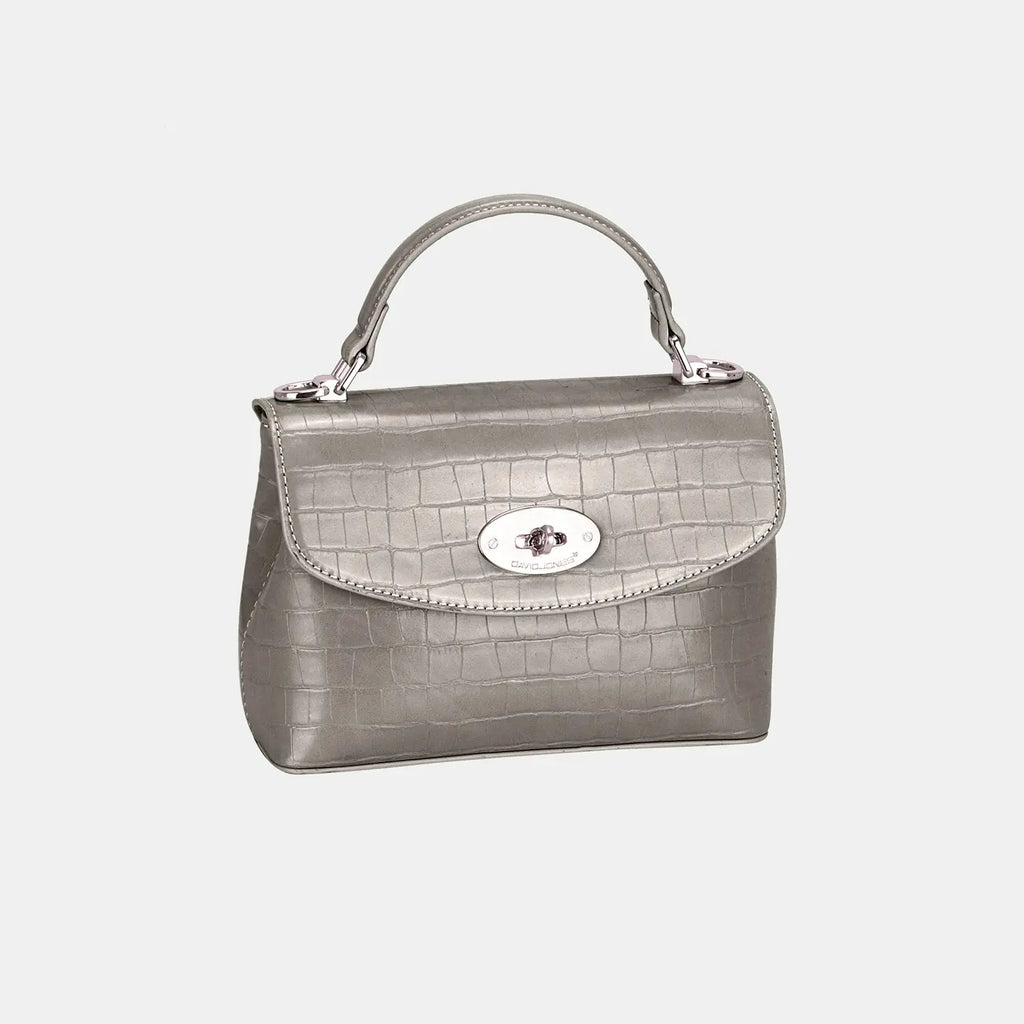 Texture PU Leather Handbag - GlossiChic Collection D.Silver / One Size GlossiChic Collection handbags