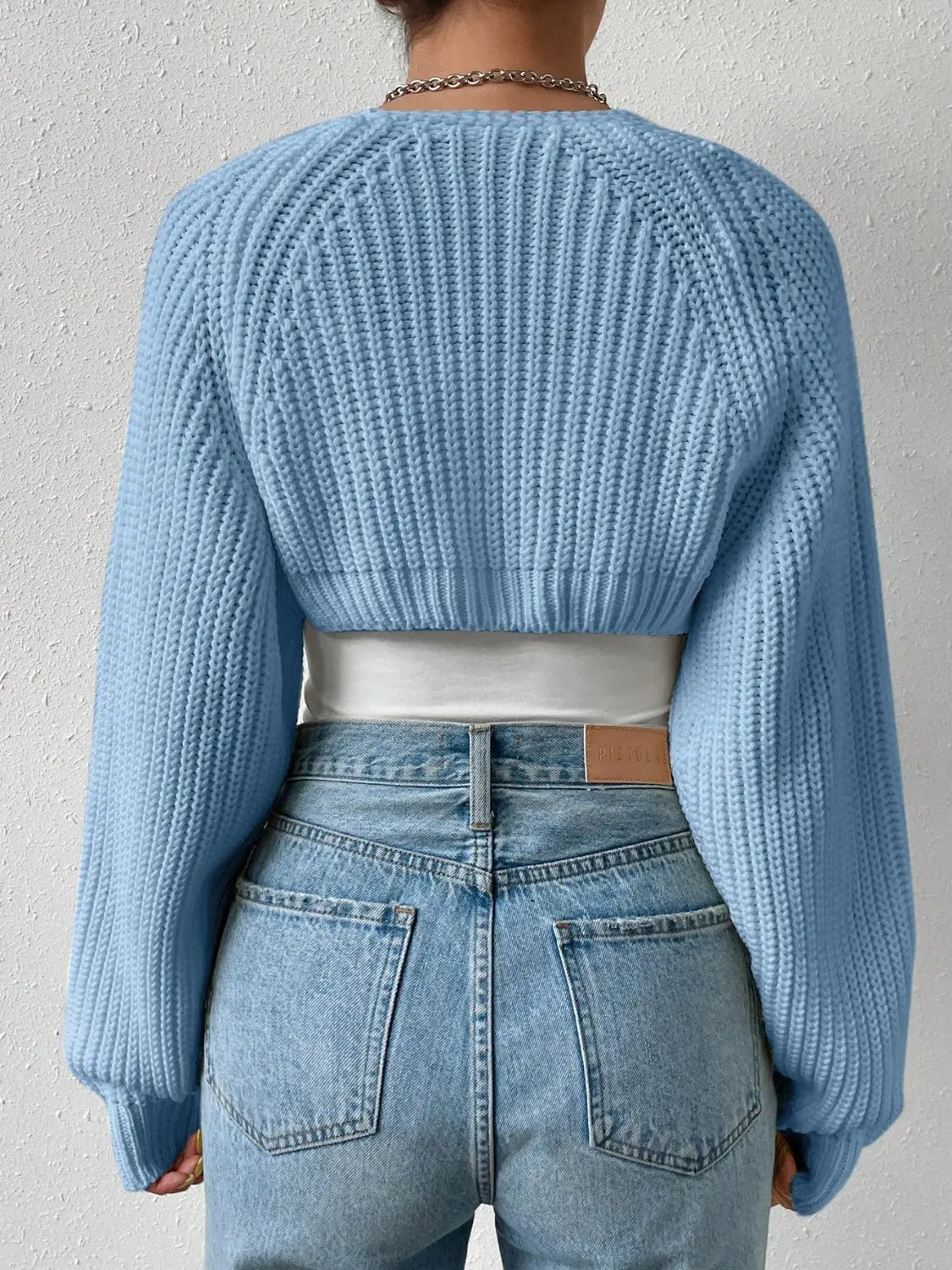 Honey Open Front Long Sleeve Cropped Cardigan Trendsi