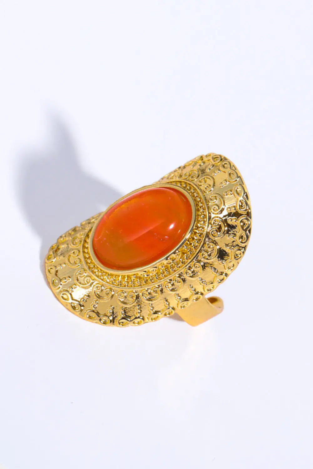 Natural Stone Copper Ring Trendsi