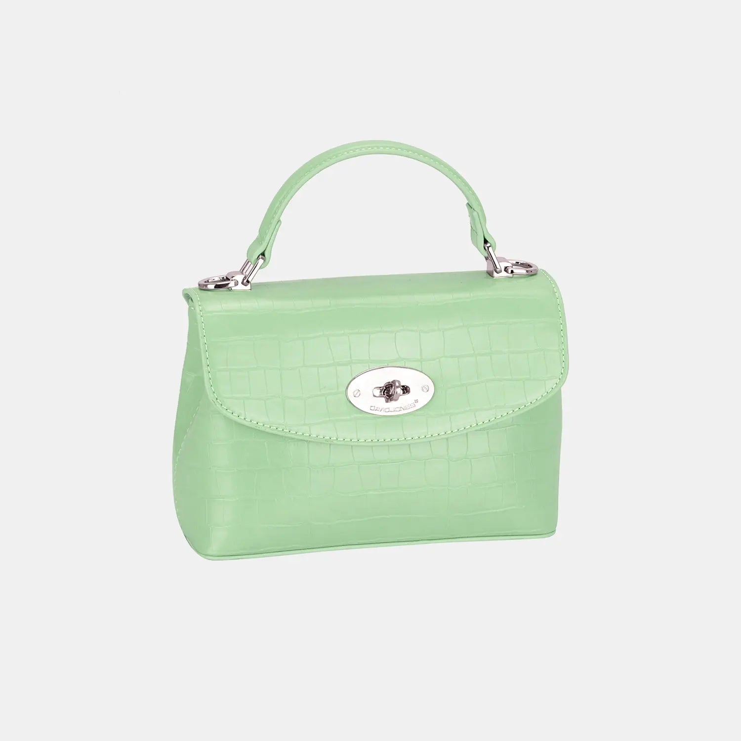Texture PU Leather Handbag - GlossiChic Collection Light Green / One Size GlossiChic Collection handbags