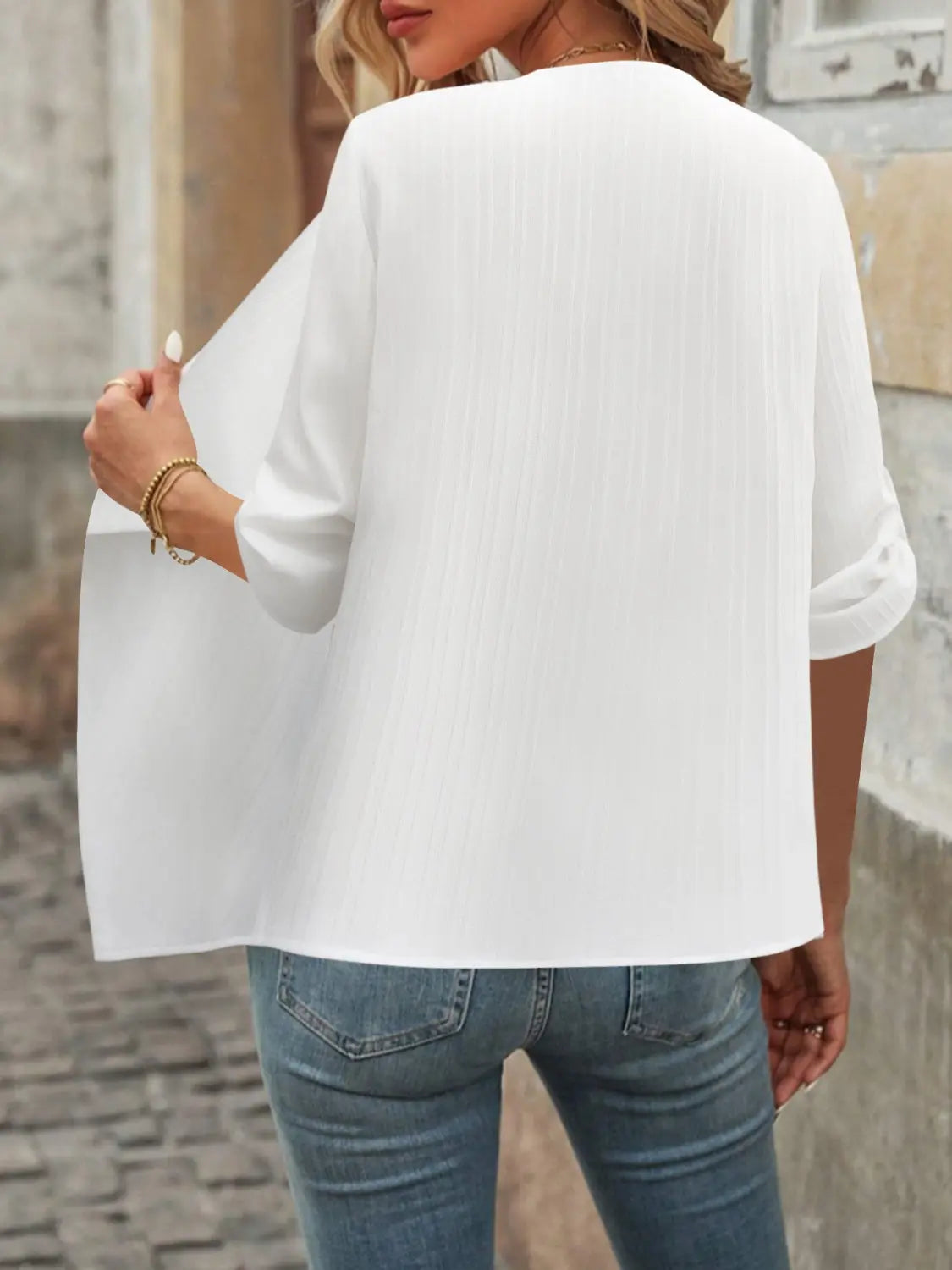 Open Front Half Sleeve Cardigan Trendsi