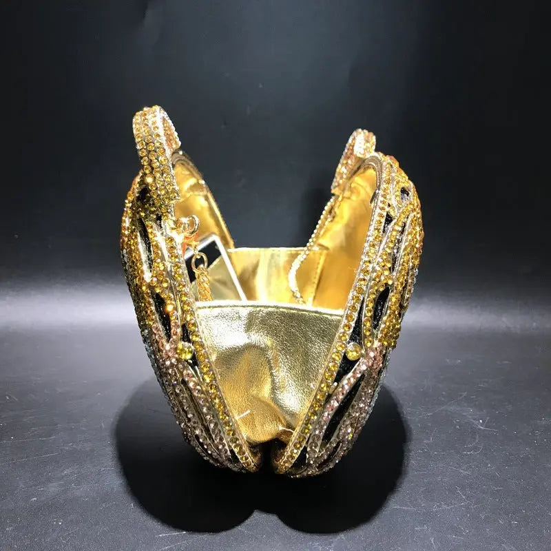 Tiger Crystal Diamonds Handbag - GlossiChic Collection Gold GlossiChic Collection Handbags