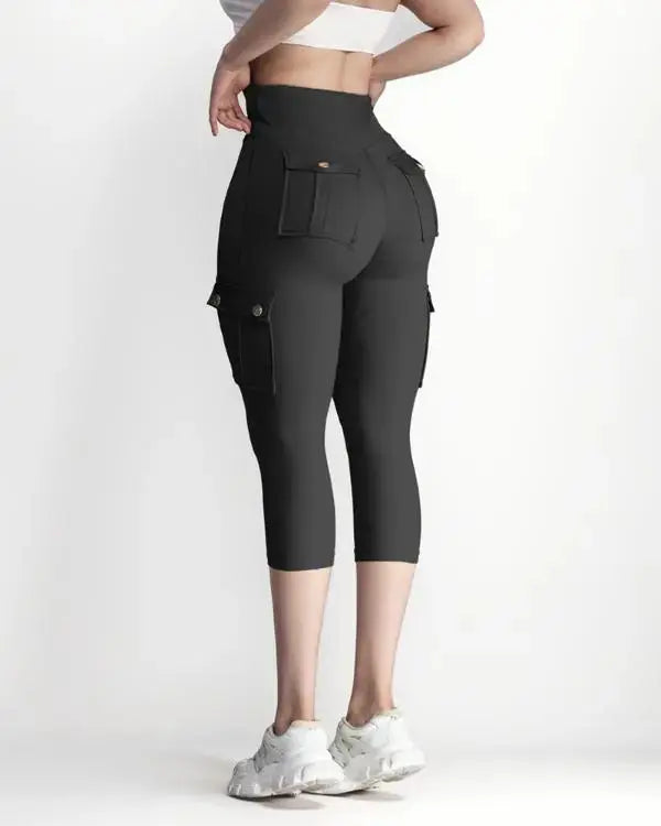 Pocket Design High Waist Sports Active Pants GlossiChic Collection