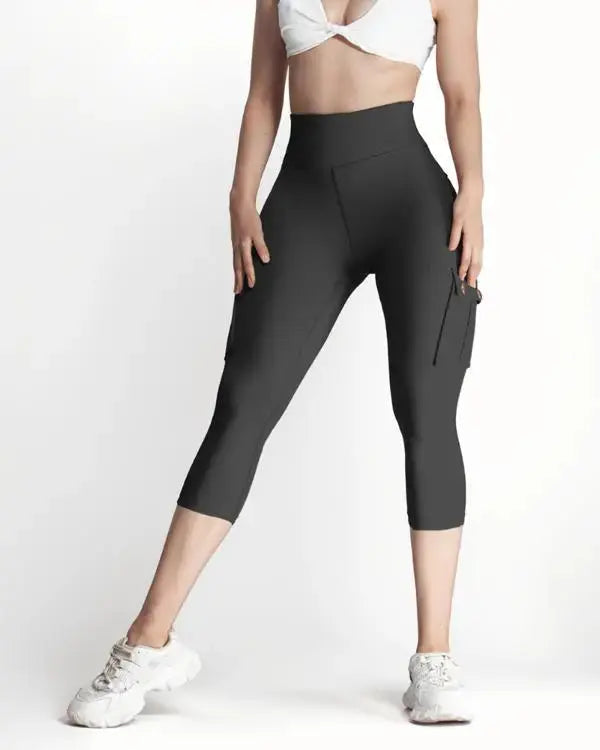 Pocket Design High Waist Sports Active Pants GlossiChic Collection