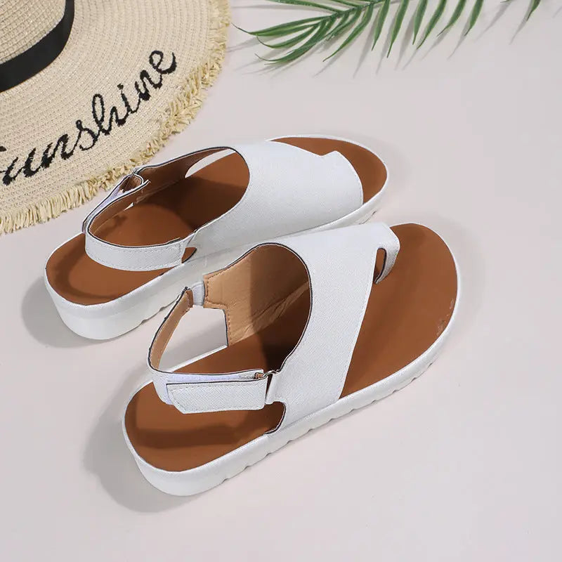 Thong Flat Velcro Sandals GlossiChic Collection