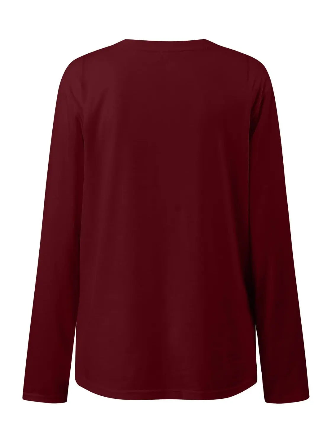 Ruched Round Neck Long Sleeve T-Shirt Trendsi