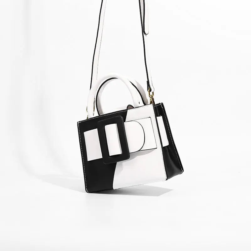 Fashion Belt Buckle One-shoulder Square Messenger Handbag - GlossiChic Collection