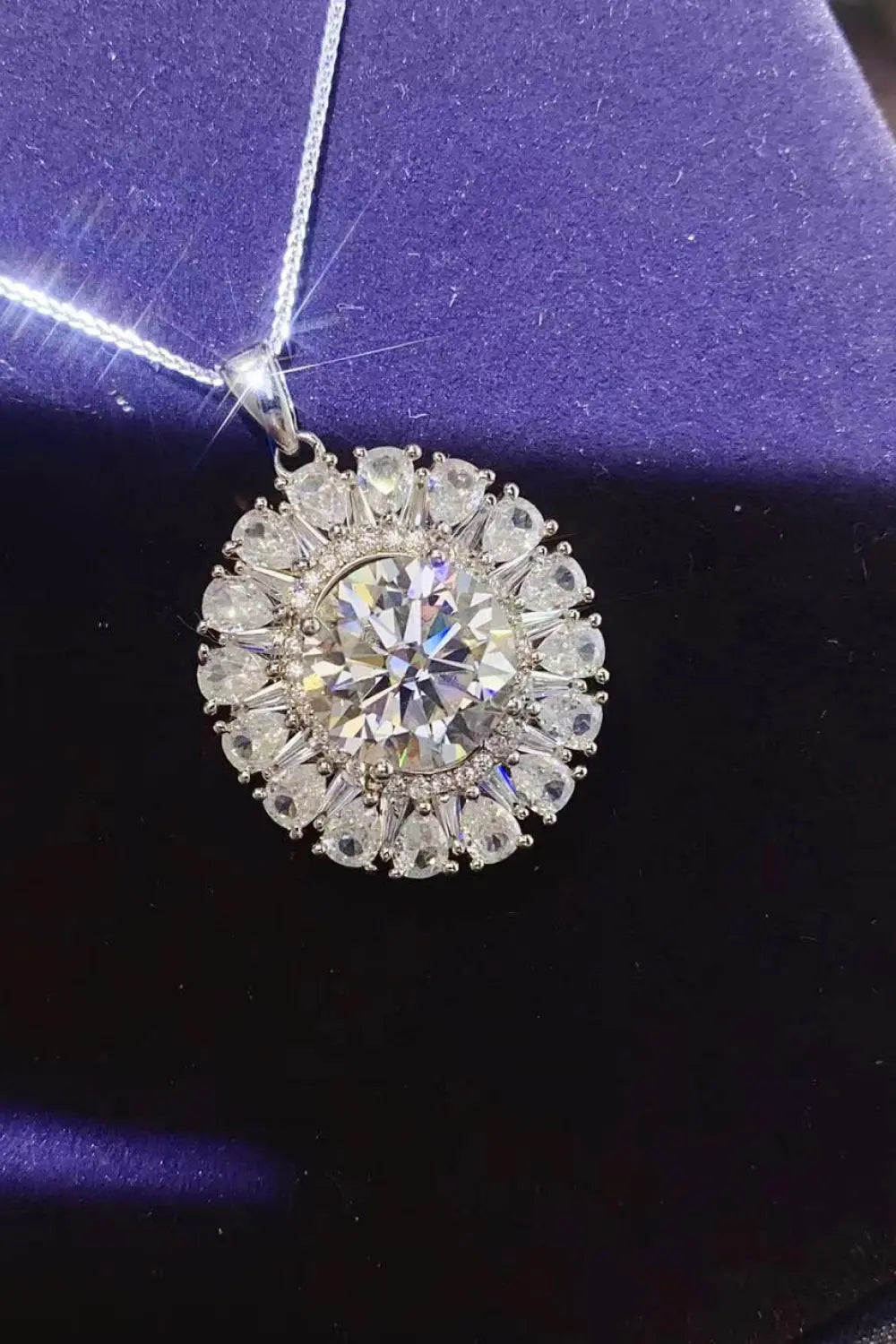 5 Carat Moissanite 925 Sterling Silver Necklace - GlossiChic Collection Silver / One Size GlossiChic Collection jewelry