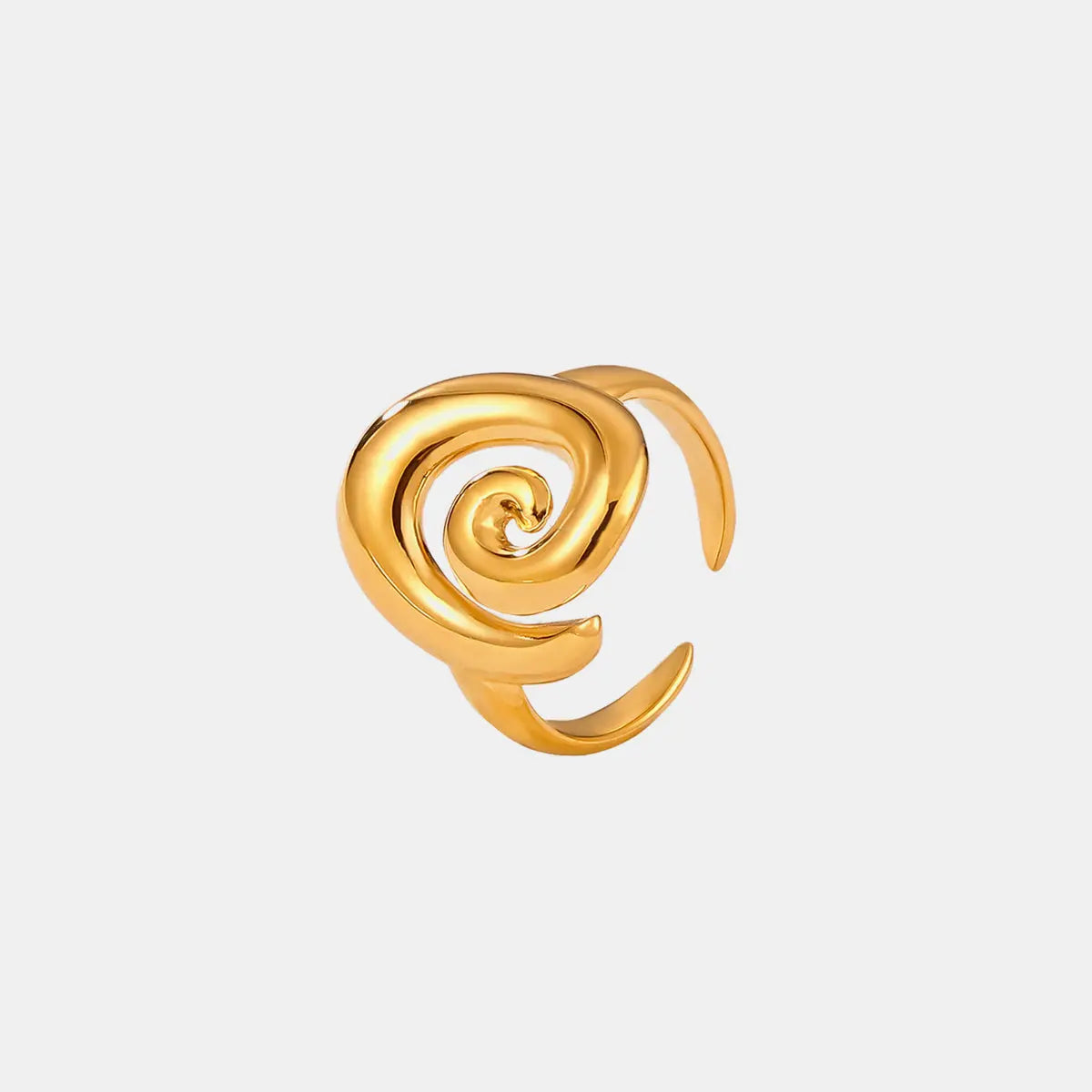 Titanium Steel Spiral Shape Ring - GlossiChic Collection Gold / One Size GlossiChic Collection jewelry