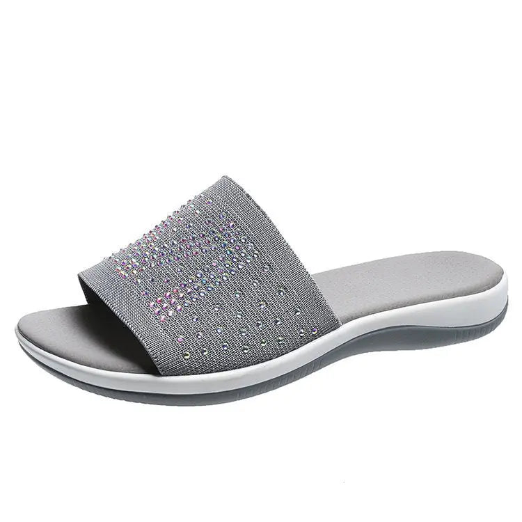 Hot Diamond Lettering Polyurethane Lightweight Platform Slippers GlossiChic Collection