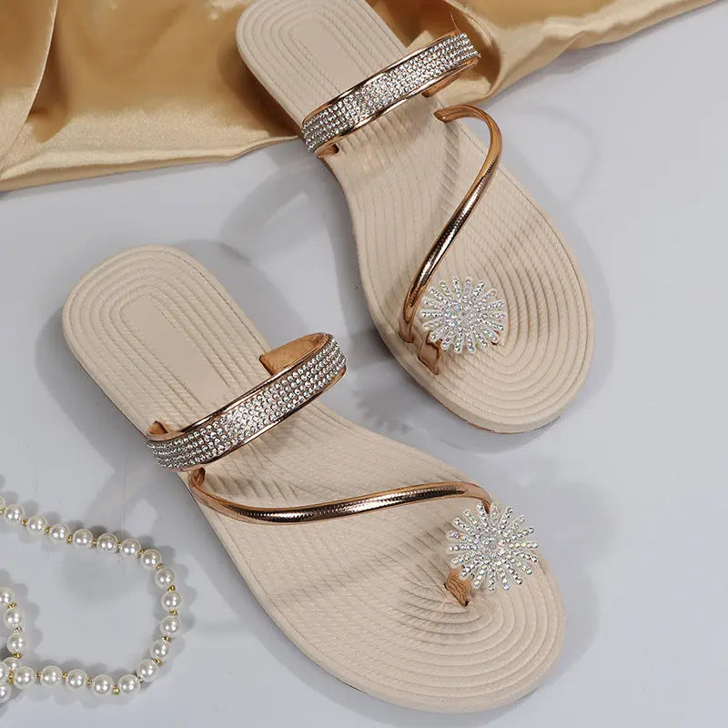 Rhinestone Flat Slippers GlossiChic Collection