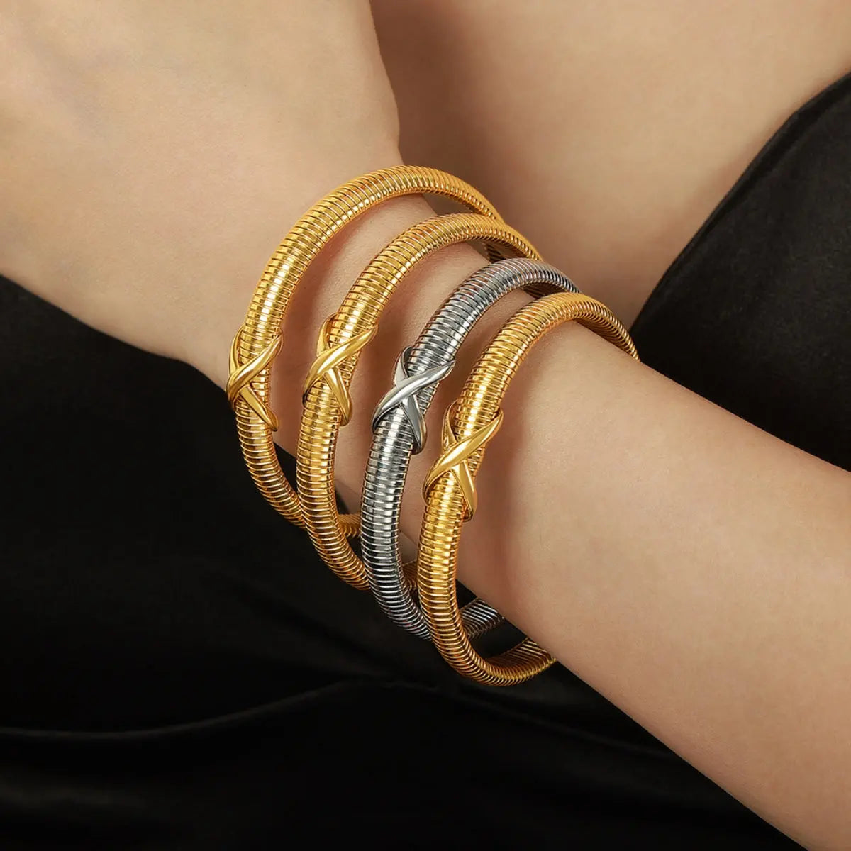 Titanium Steel Spring Shape Bracelet Trendsi