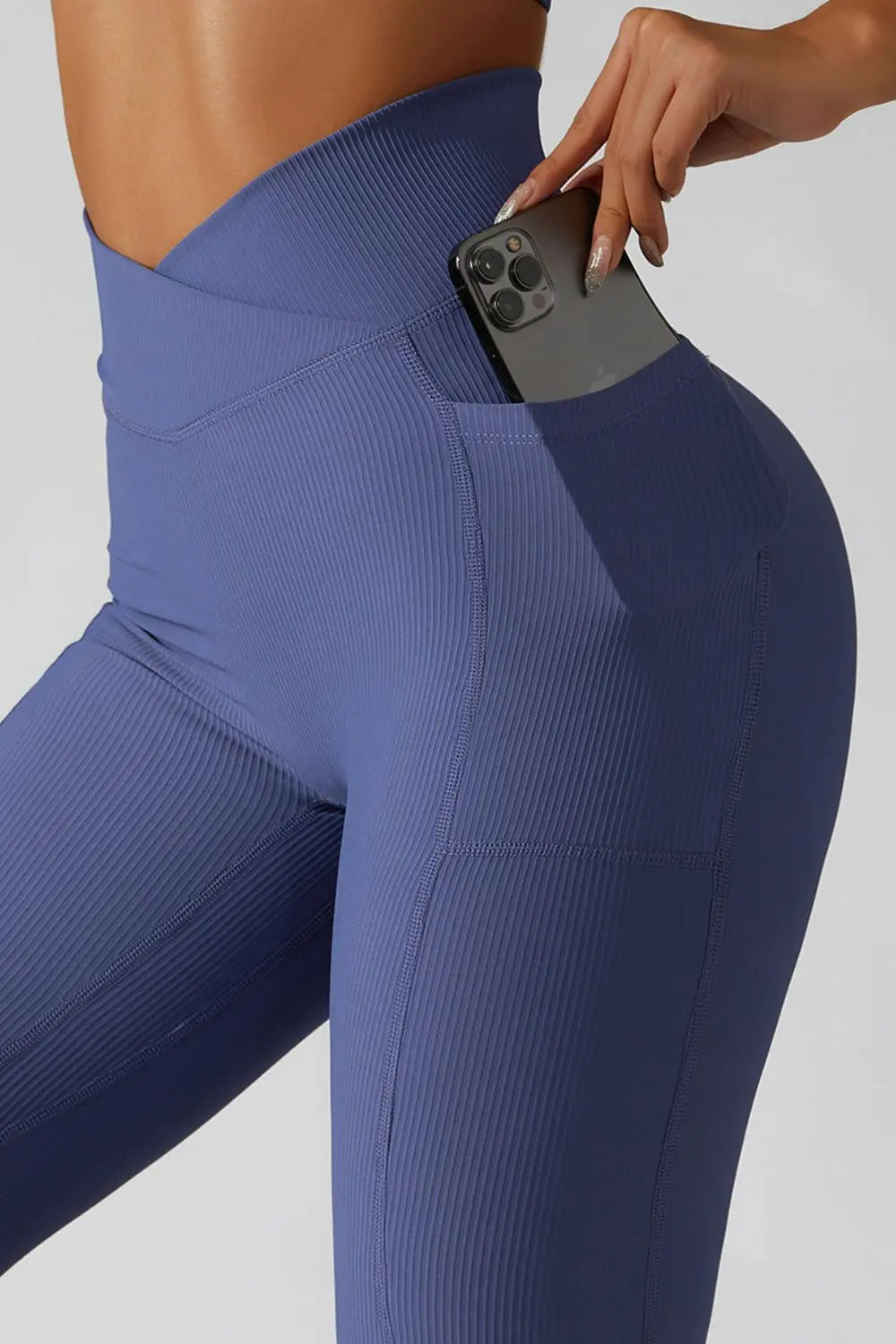 Crossover Tummy Control Waist Active Leggings - GlossiChic Collection