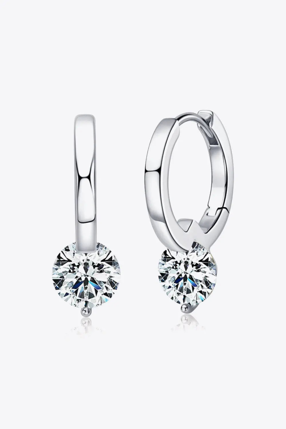 2 Carat Moissanite 925 Sterling Silver Drop Earrings - GlossiChic Collection Silver / One Size GlossiChic Collection jewelry