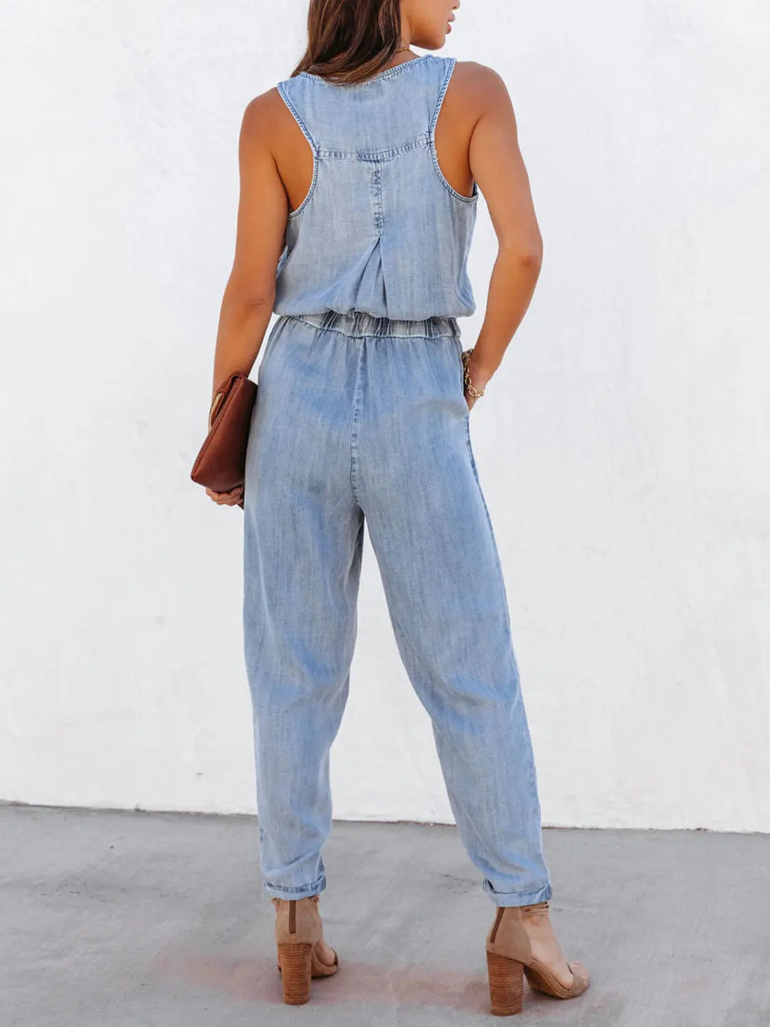 Drawstring Waist Sleeveless Jumpsuit - GlossiChic Collection